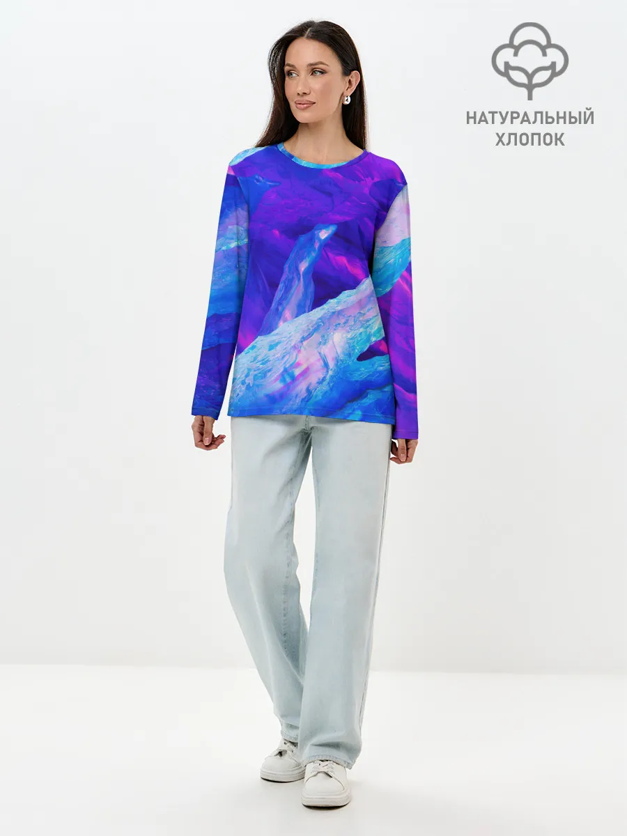 Лонгслив женский. Хлопок / ЛЕДЯНОЙ НЕОН