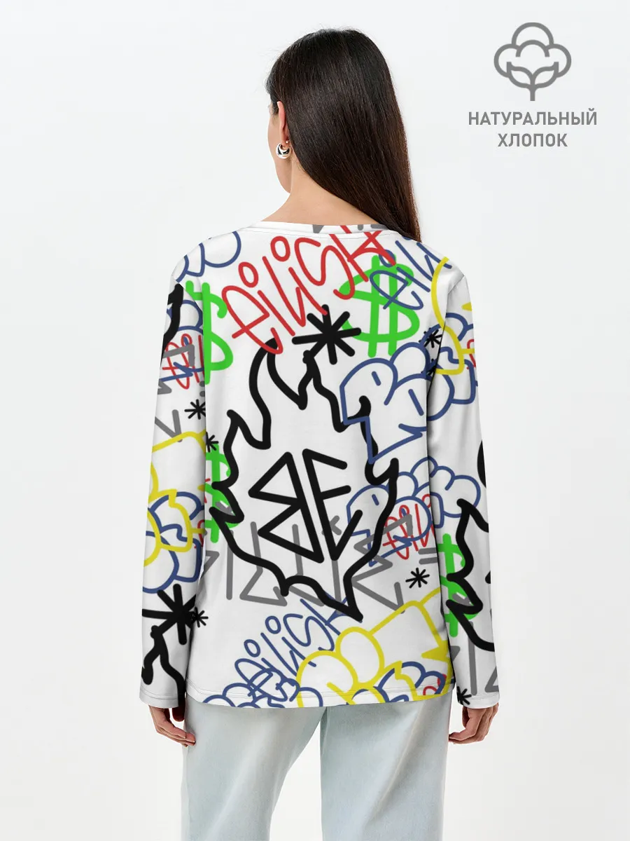 Лонгслив женский. Хлопок / BILLIE EILISH GRAFFITI