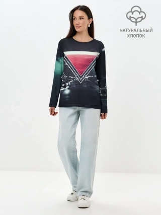 Лонгслив женский. Хлопок / MUSIC