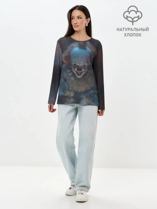 Лонгслив женский. Хлопок / Evil Pennywise