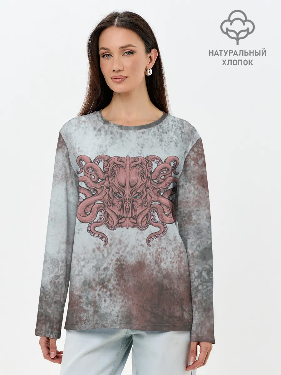 Лонгслив женский. Хлопок / Ктулху | Cthulhu