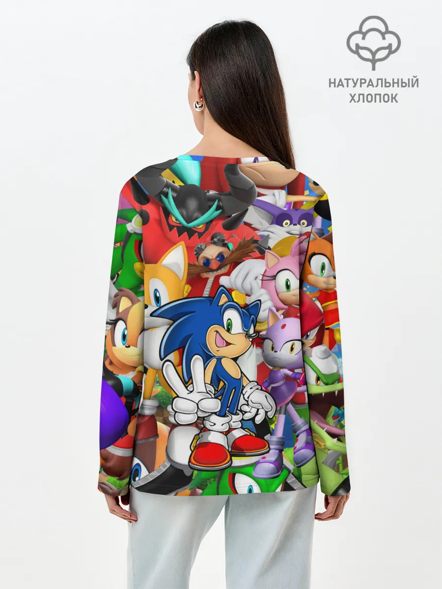 Лонгслив женский. Хлопок / Sonic ПЕРСОНАЖИ