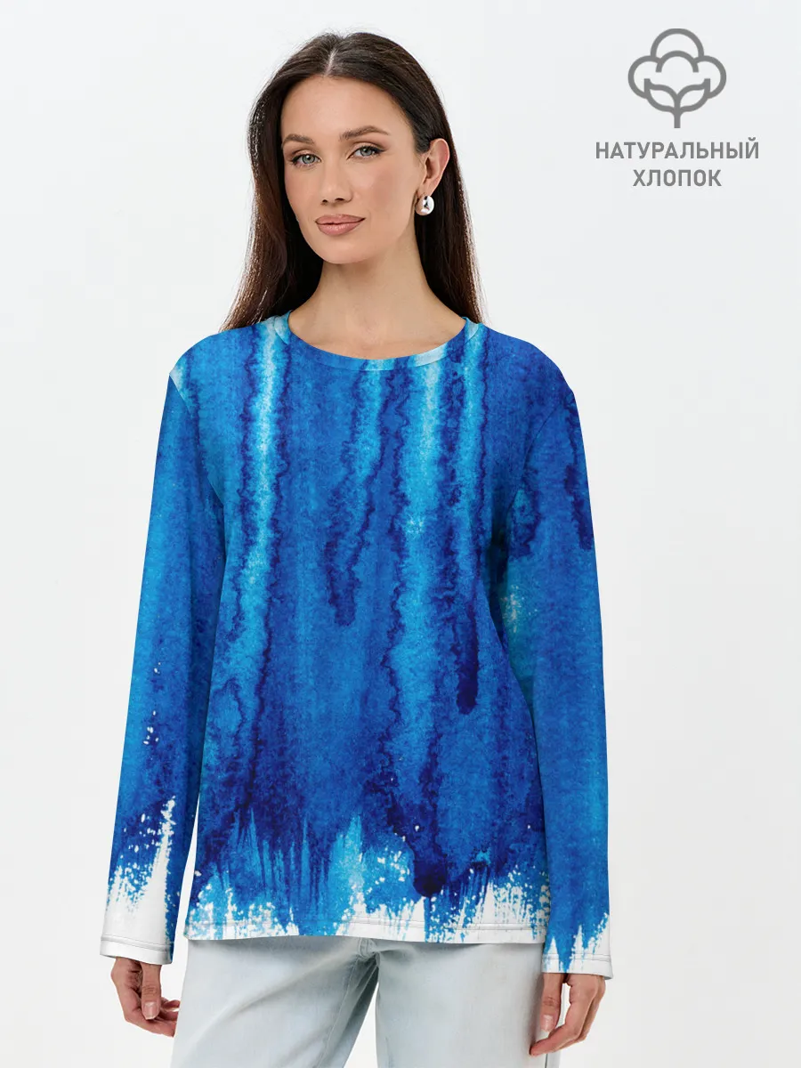 Лонгслив женский. Хлопок / Будь в потоке