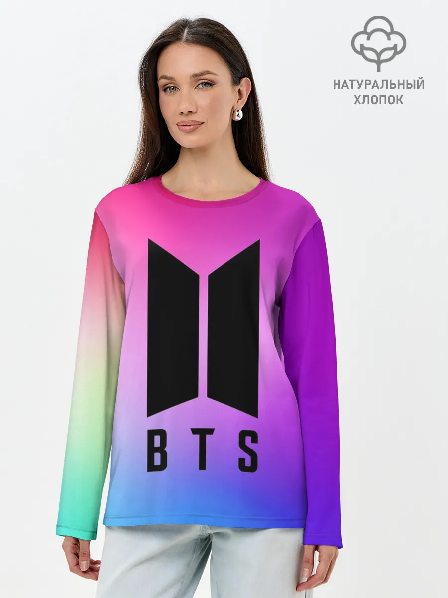 Лонгслив женский. Хлопок / BTS