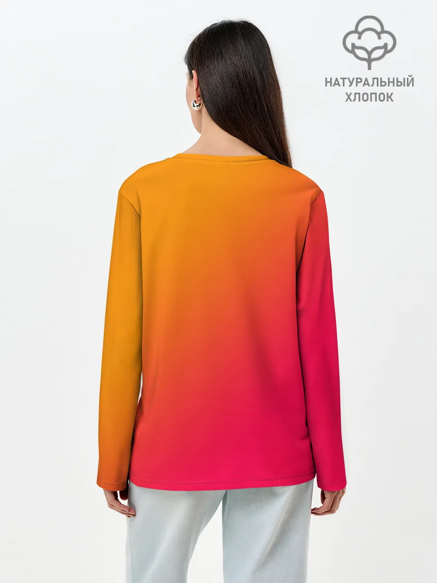 Лонгслив женский. Хлопок / ГРАДИЕНТ И НИЧЕГО ЛИШНЕГО