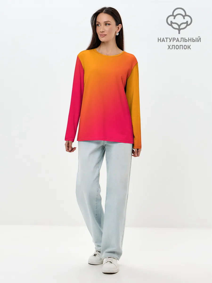 Лонгслив женский. Хлопок / ГРАДИЕНТ И НИЧЕГО ЛИШНЕГО