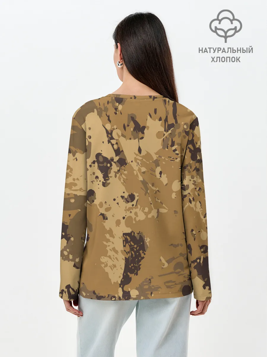 Лонгслив женский. Хлопок / КАМУФЛЯЖ BLUE