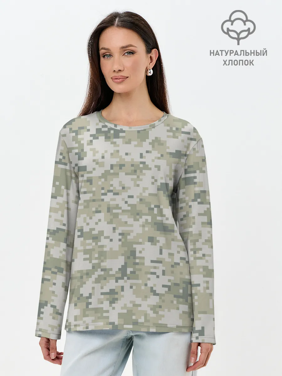 Лонгслив женский. Хлопок / КАМУФЛЯЖ