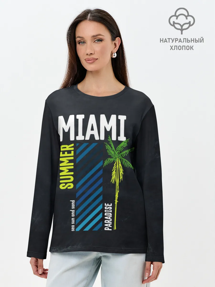 Лонгслив женский. Хлопок / Summer Miami