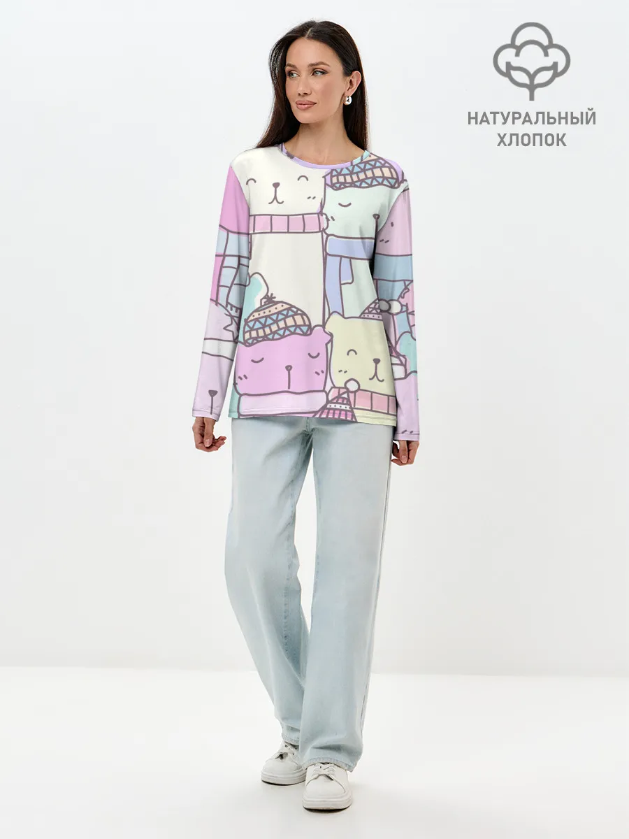 Лонгслив женский. Хлопок / Каваи