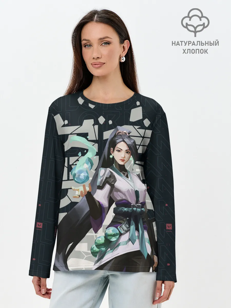 Лонгслив женский. Хлопок / Sage