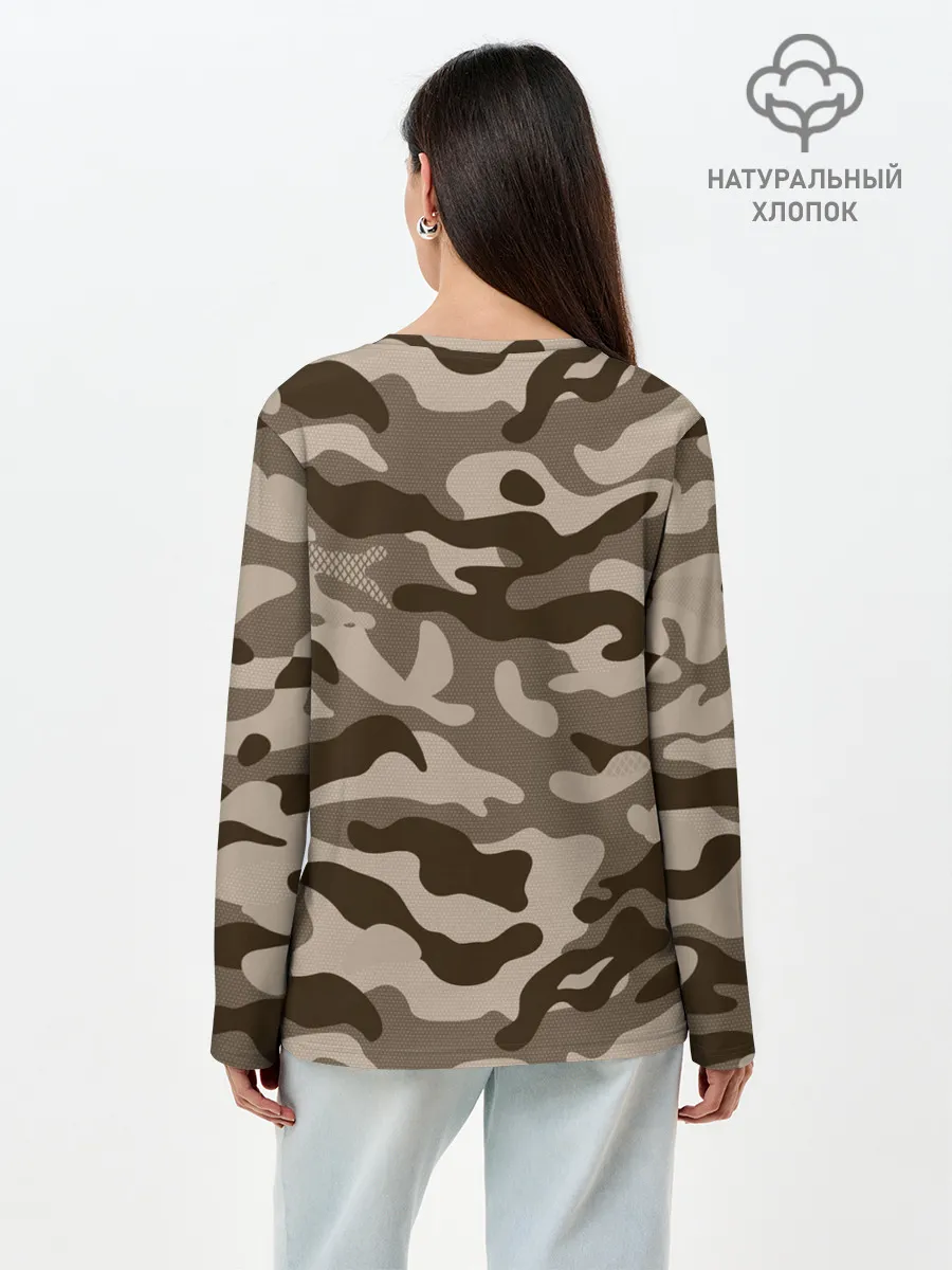 Лонгслив женский. Хлопок / КАМУФЛЯЖ