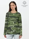 Лонгслив женский. Хлопок / ВЯЗАННЫЙ КАМУФЛЯЖ