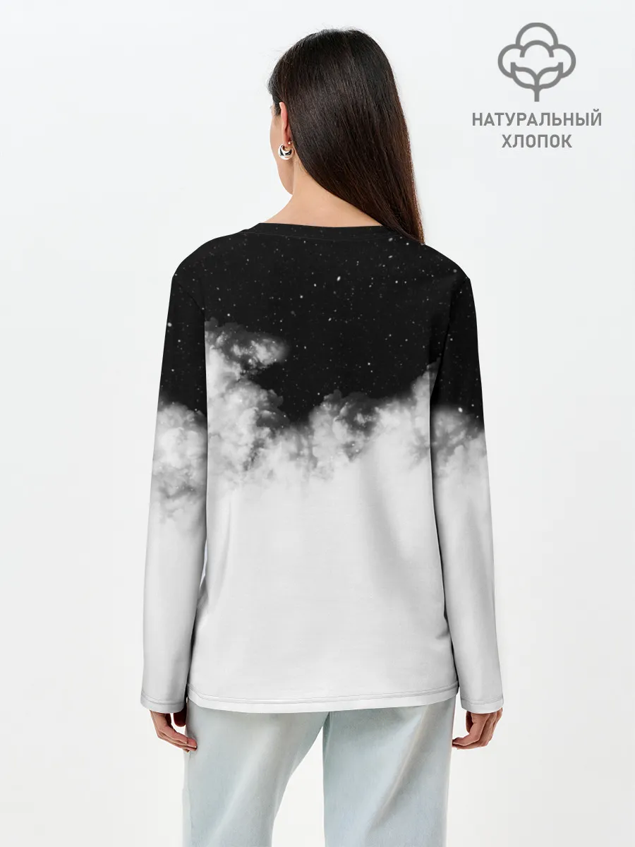 Лонгслив женский. Хлопок / Galaxy wolf
