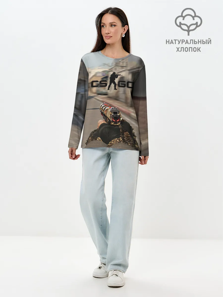 Лонгслив женский. Хлопок / CS:GO - Ominous Look | Зловещий взгляд