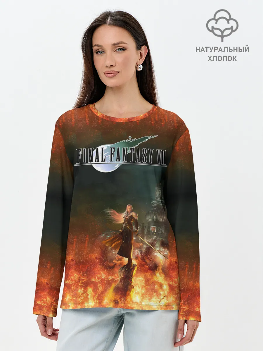Лонгслив женский. Хлопок / Final Fantasy VII Remake