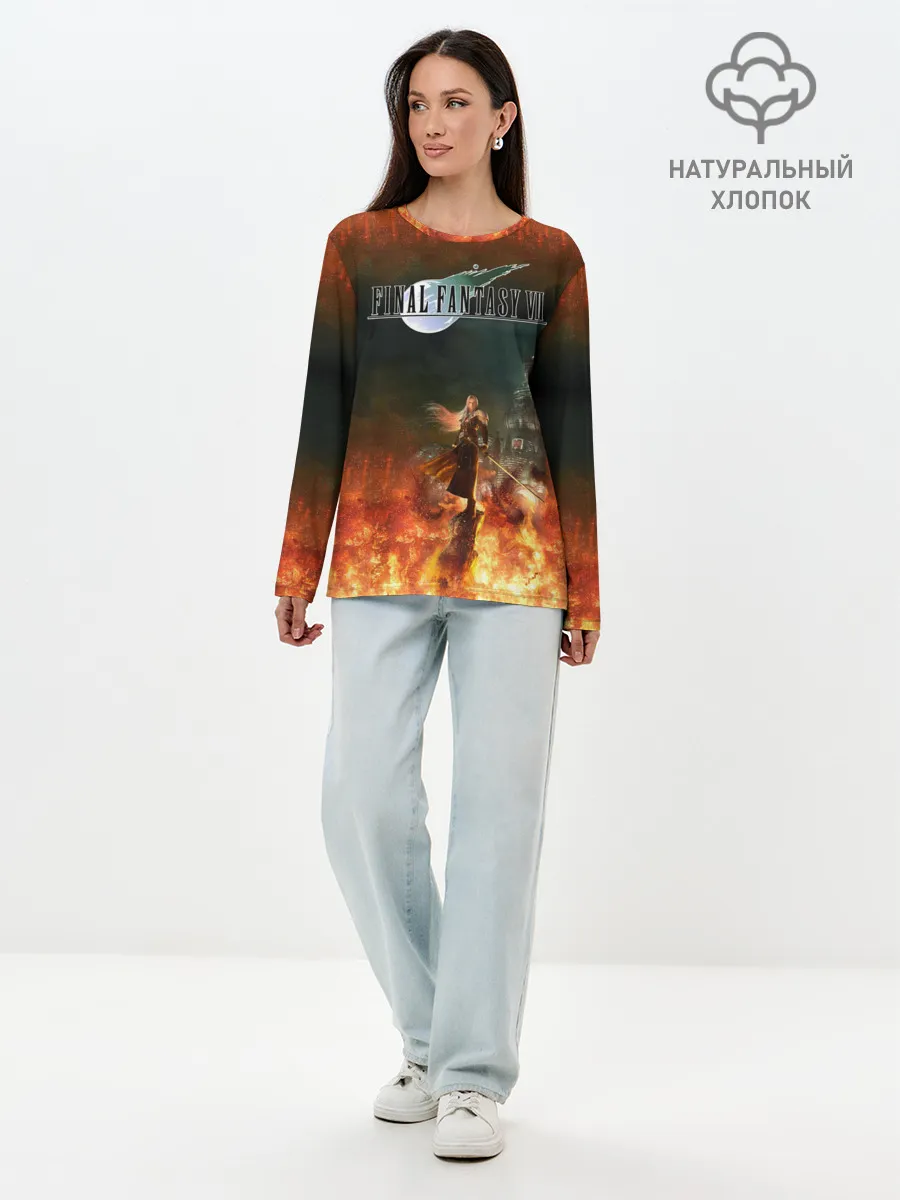Лонгслив женский. Хлопок / Final Fantasy VII Remake