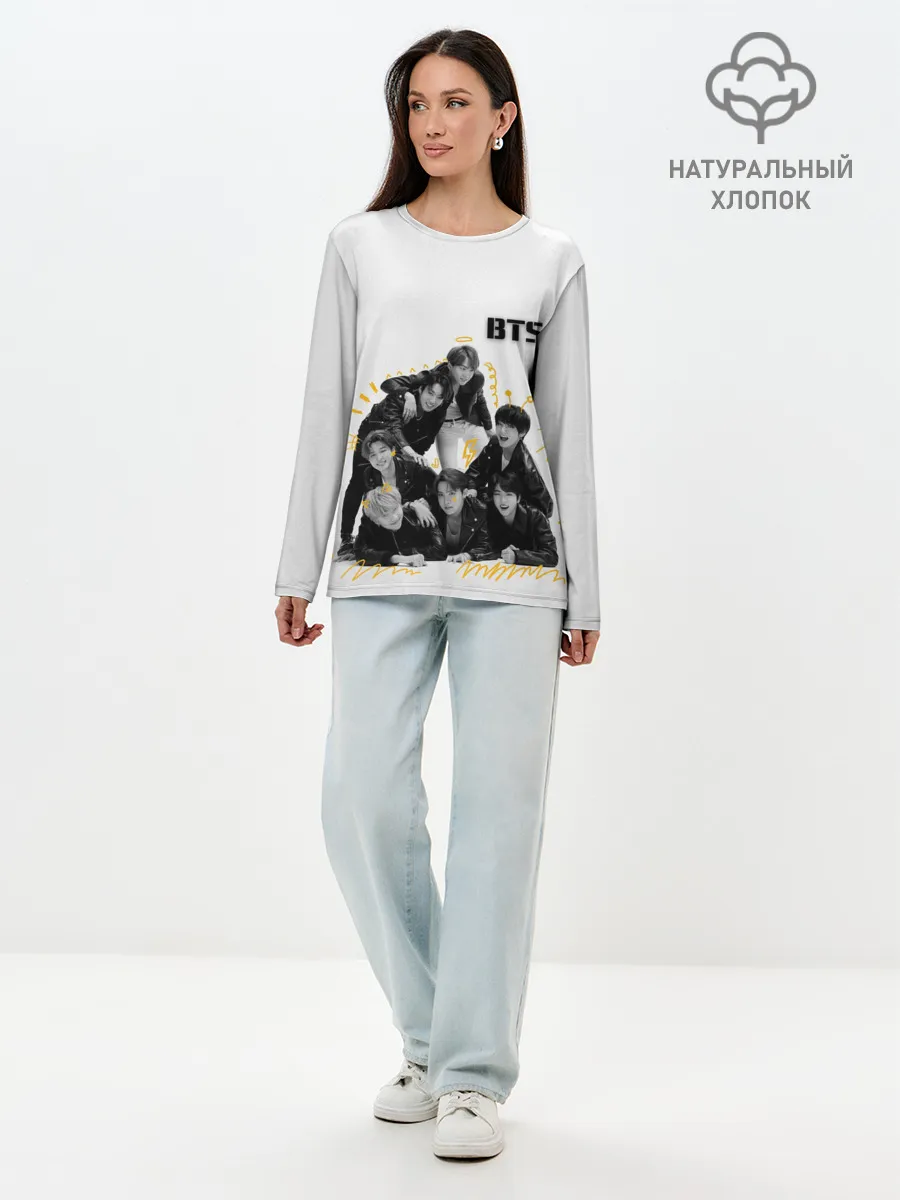 Лонгслив женский. Хлопок / BTS