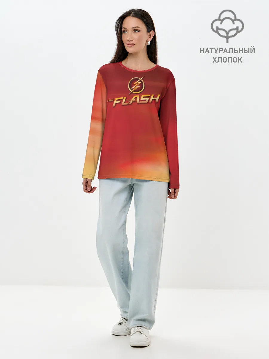 Лонгслив женский. Хлопок / The Flash Logo Pattern