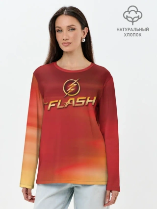 Лонгслив женский. Хлопок / The Flash Logo Pattern