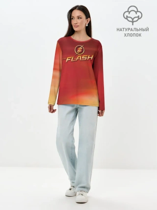 Лонгслив женский. Хлопок / The Flash Logo Pattern