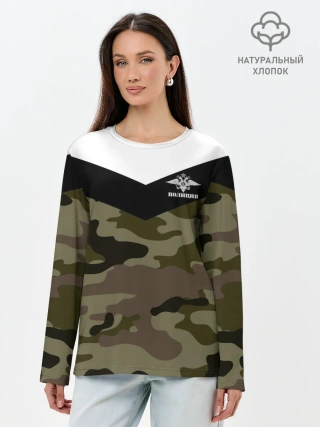 Лонгслив женский. Хлопок / Полиция