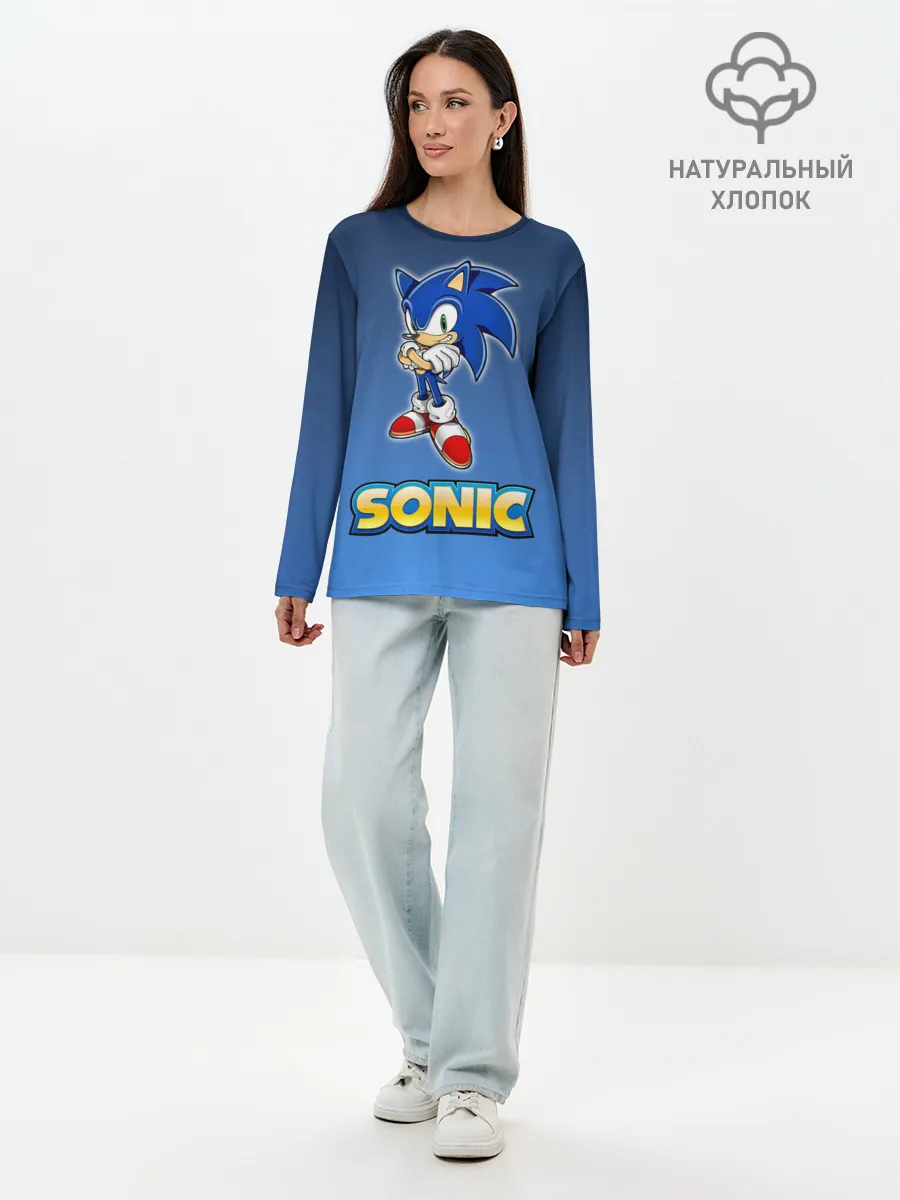 Лонгслив женский. Хлопок / Соник