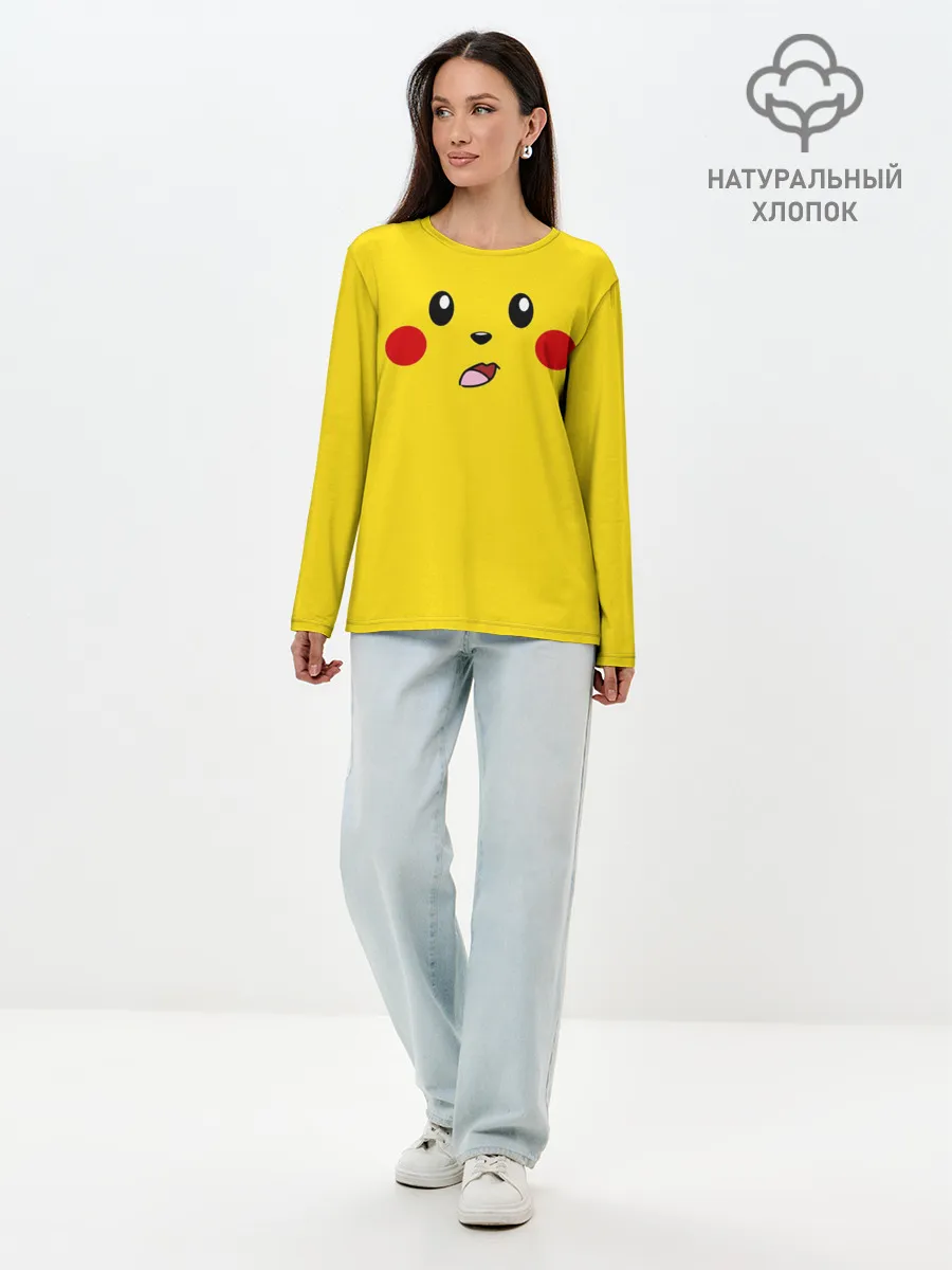 Лонгслив женский. Хлопок / ПИКАЧУ