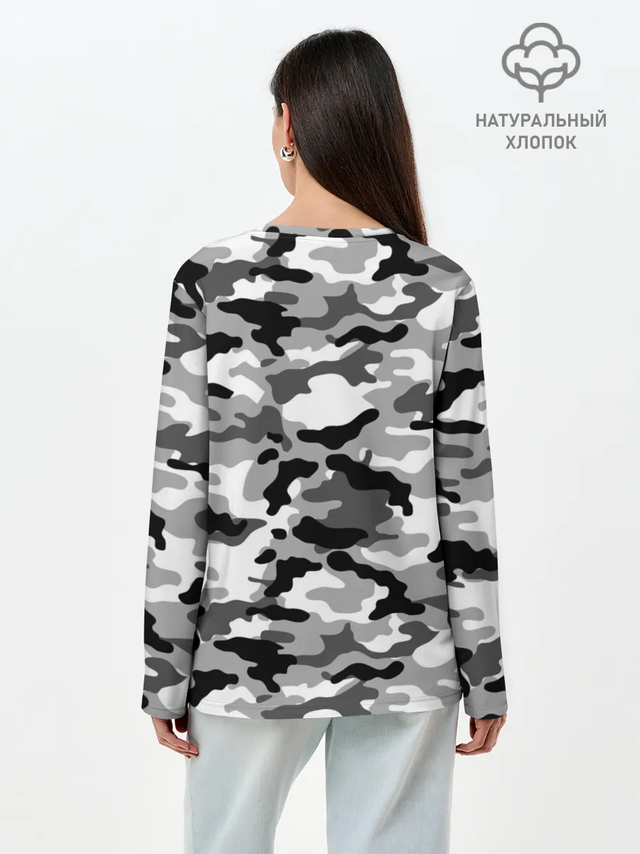 Лонгслив женский. Хлопок / Камуфляж МВД Рф