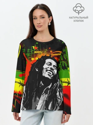 Лонгслив женский. Хлопок / Боб Марли