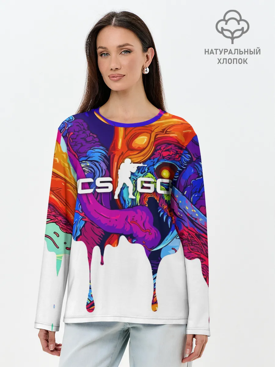 Лонгслив женский. Хлопок / CS GO HYPER BEAST