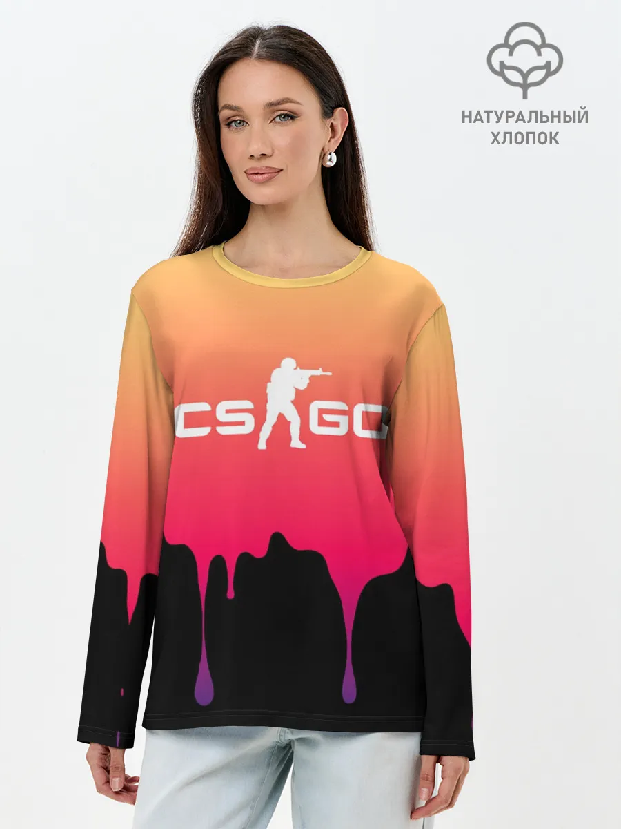 Лонгслив женский. Хлопок / CS GO GRADIENT