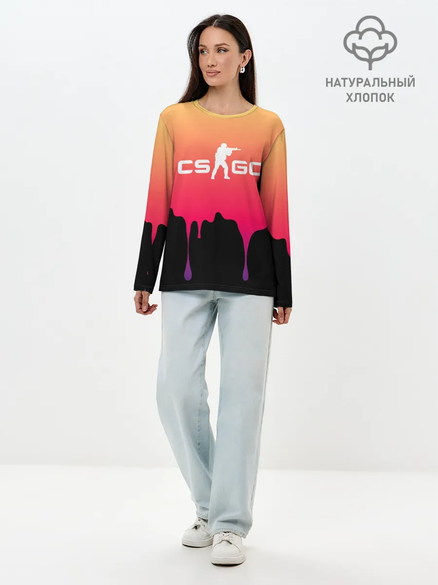 Лонгслив женский. Хлопок / CS GO GRADIENT