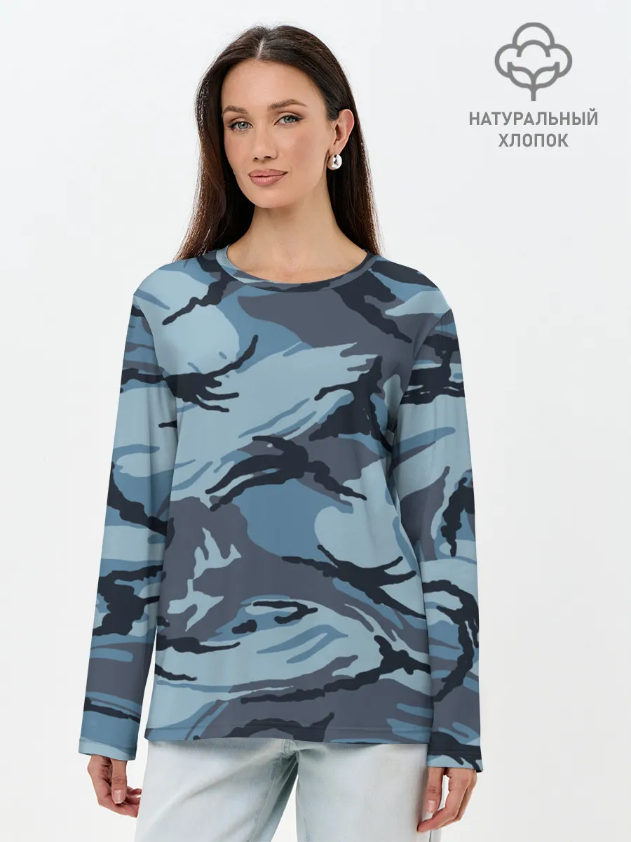 Лонгслив женский. Хлопок / Камуфляж Полиции