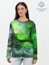 Лонгслив женский. Хлопок / GREEN SPACE | ЗЕЛЁНЫЙ КОСМОС