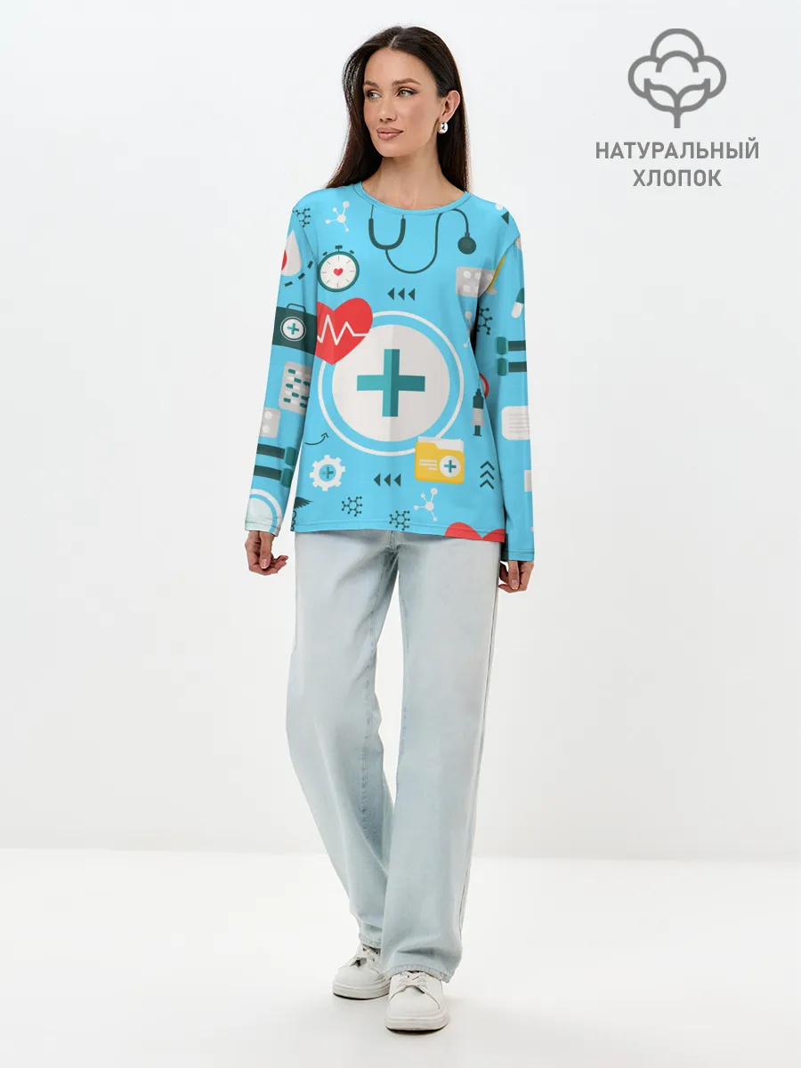 Лонгслив женский. Хлопок / Лучший доктор