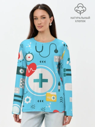 Лонгслив женский. Хлопок / Лучший доктор