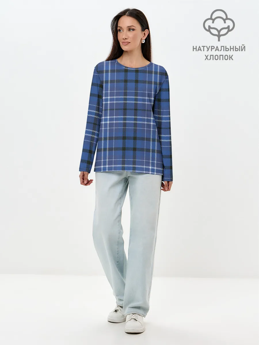 Лонгслив женский. Хлопок / Шотландка | Tartan