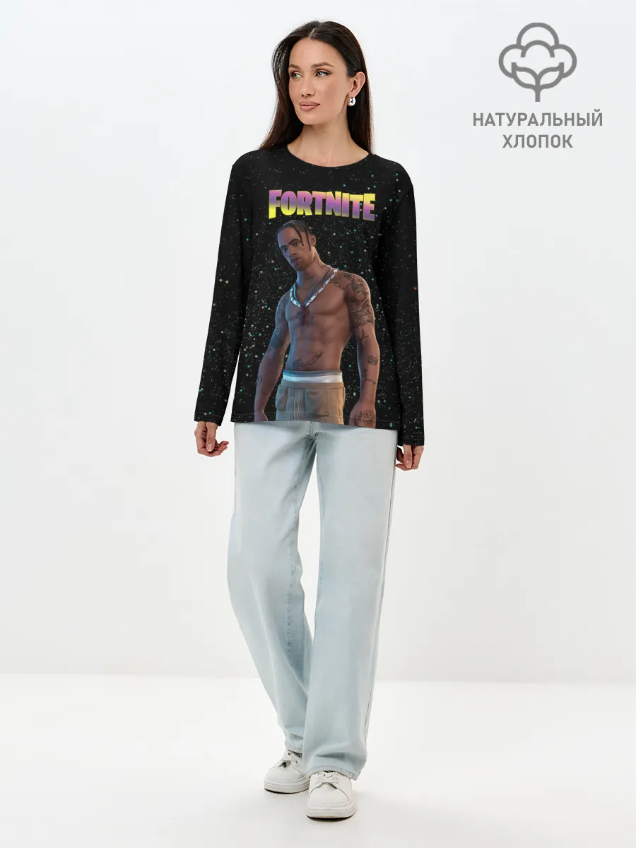 Лонгслив женский. Хлопок / Travis Scott, Fortnite
