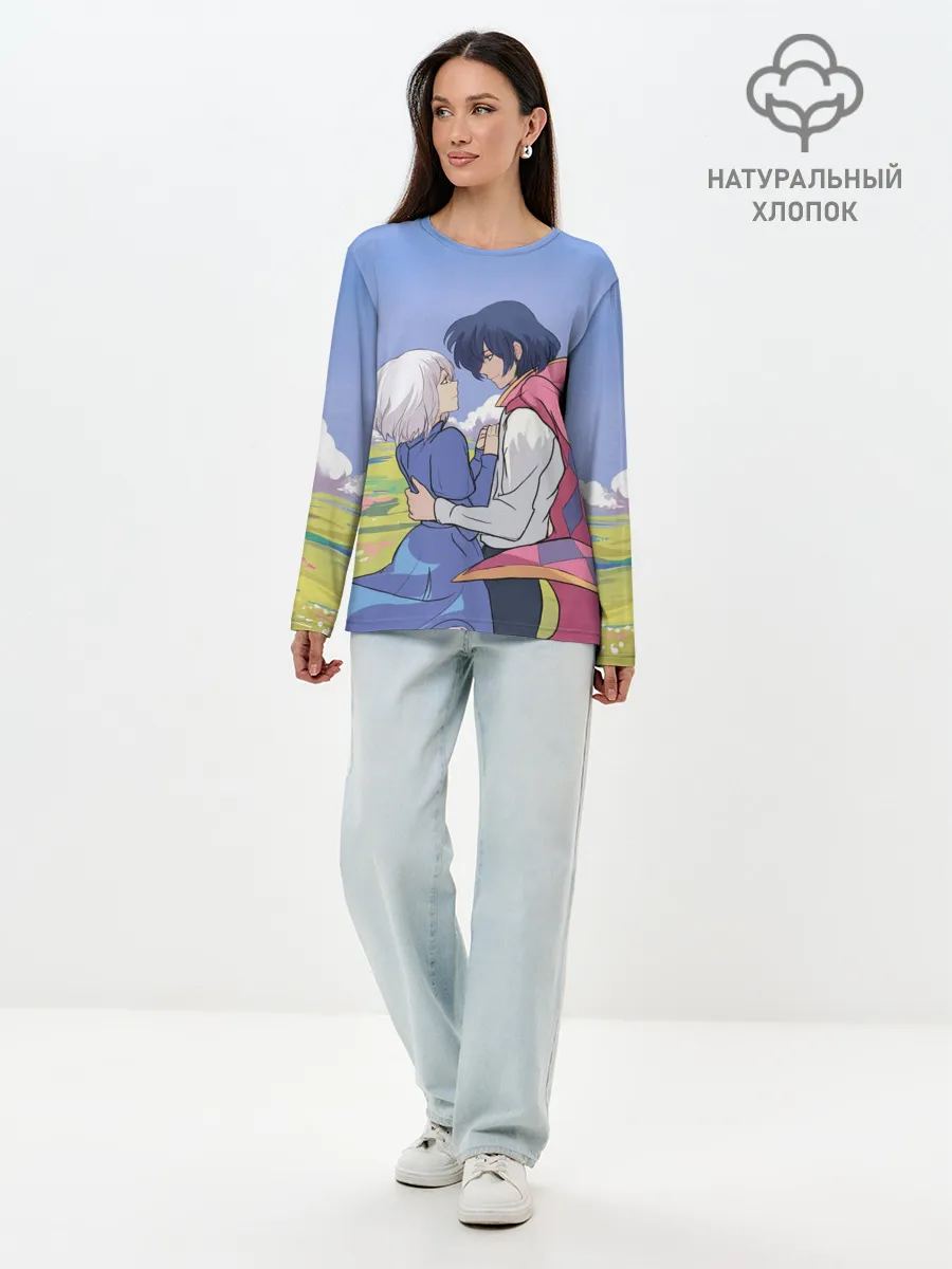 Лонгслив женский. Хлопок / Ходячий замок Howl