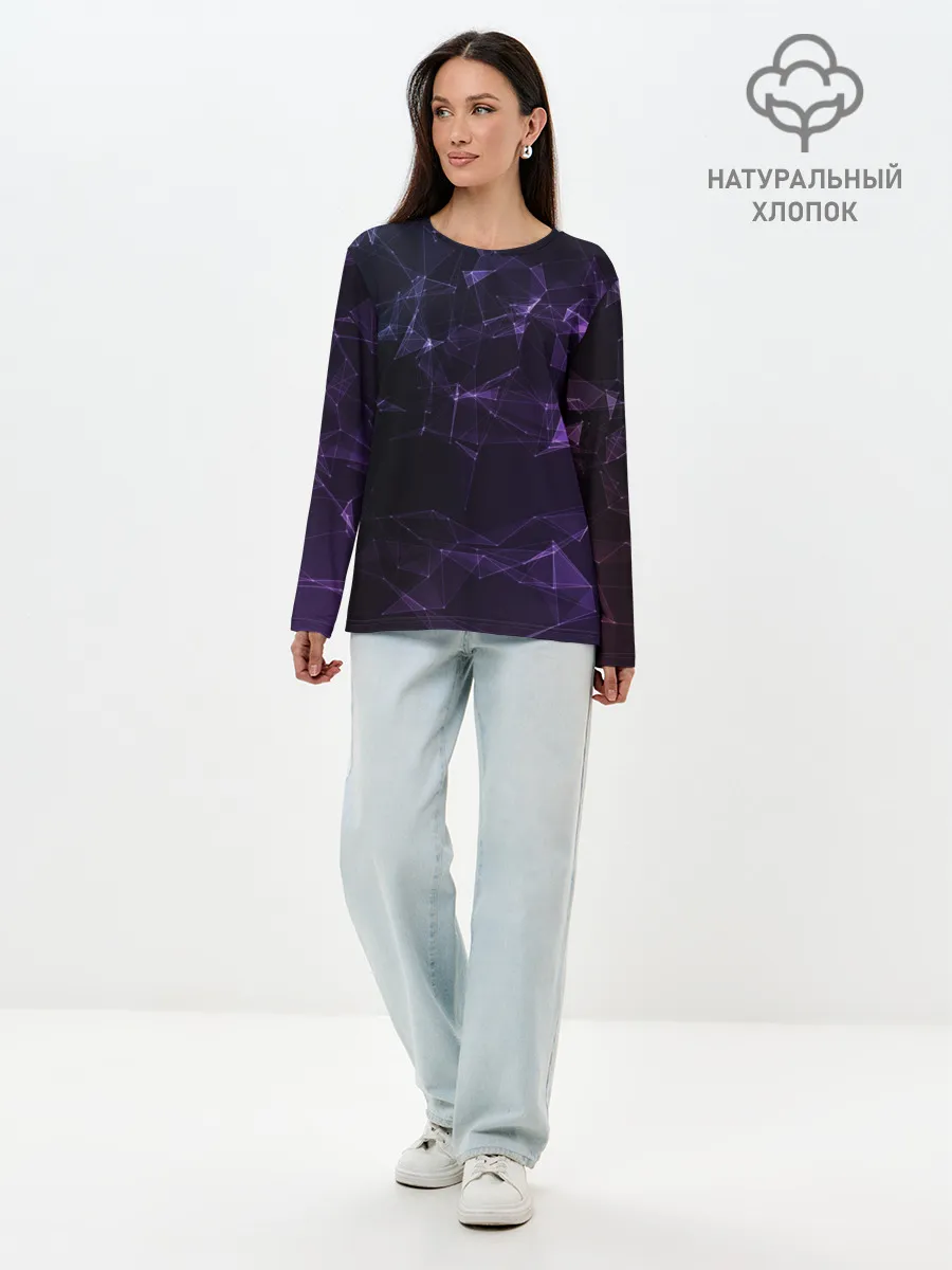 Лонгслив женский. Хлопок / Абстракция