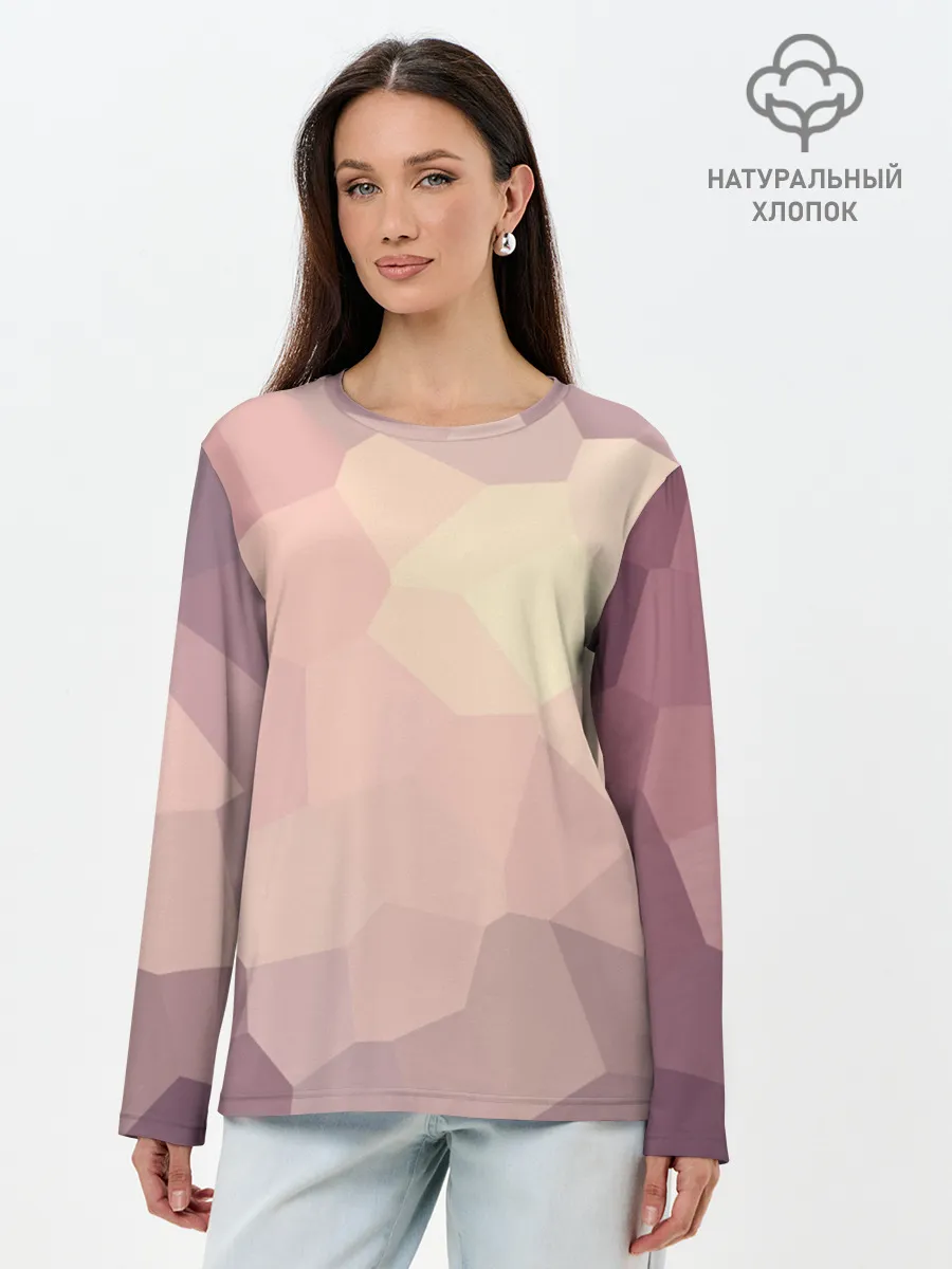 Лонгслив женский. Хлопок / Пикси кристаллы