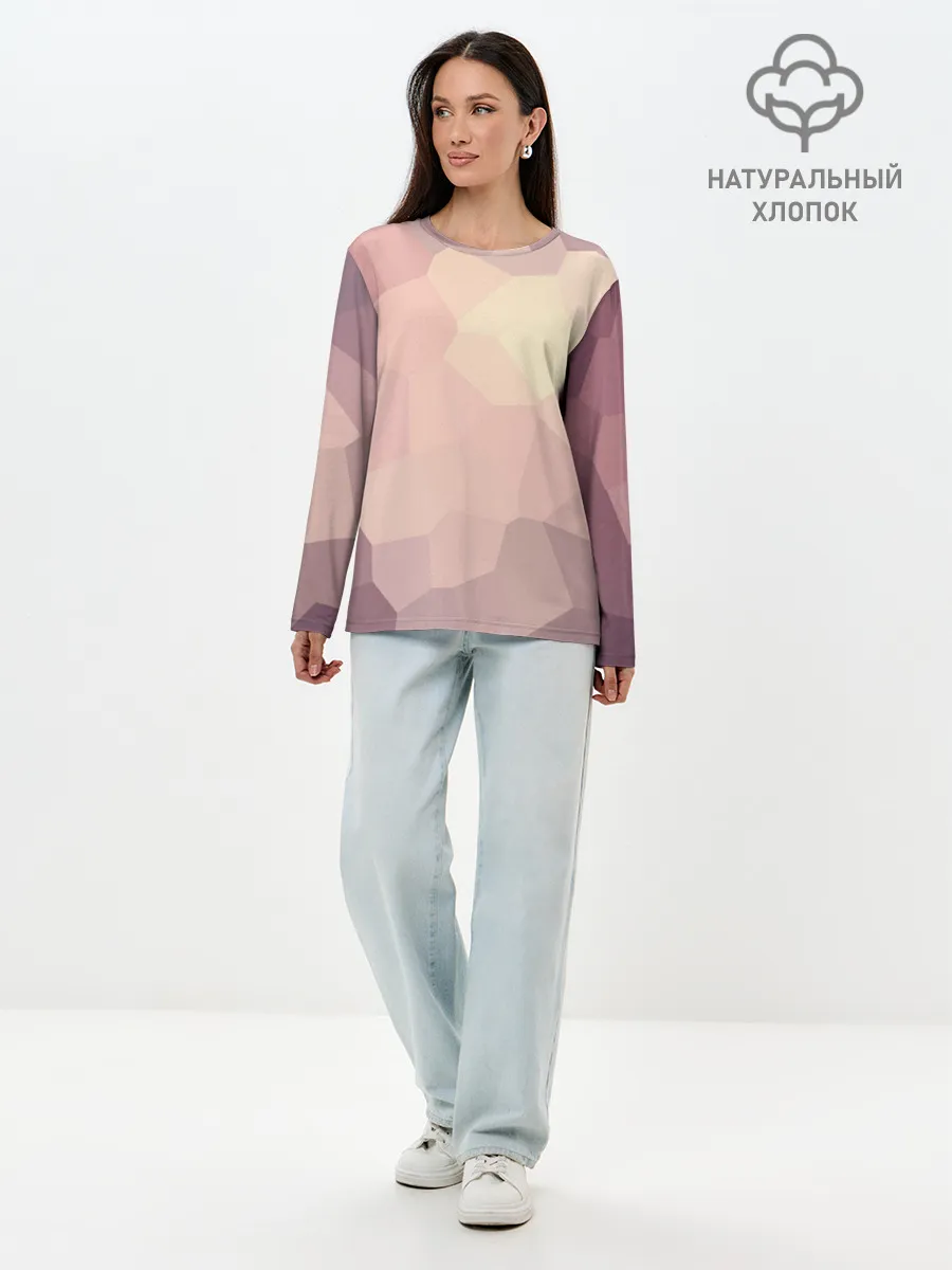Лонгслив женский. Хлопок / Пикси кристаллы