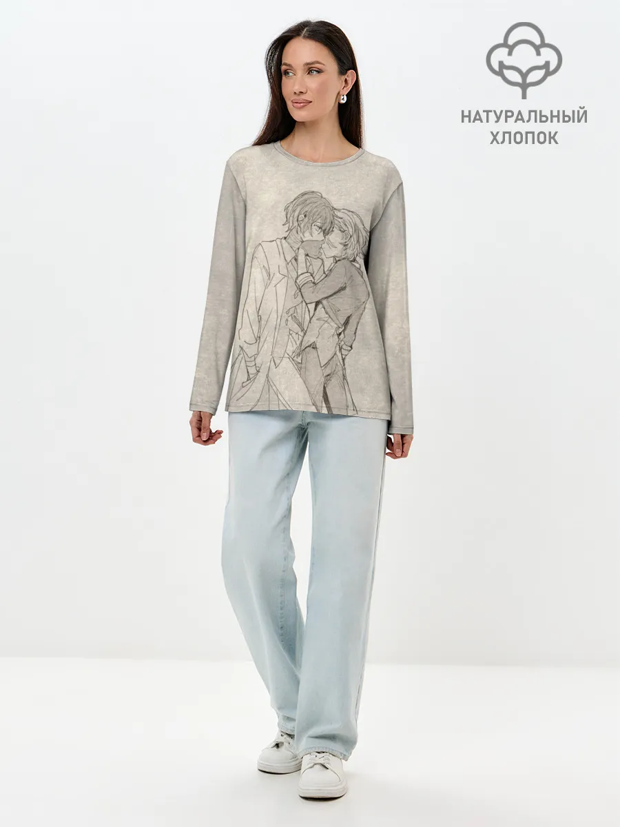 Лонгслив женский. Хлопок / Дазай и Чуя