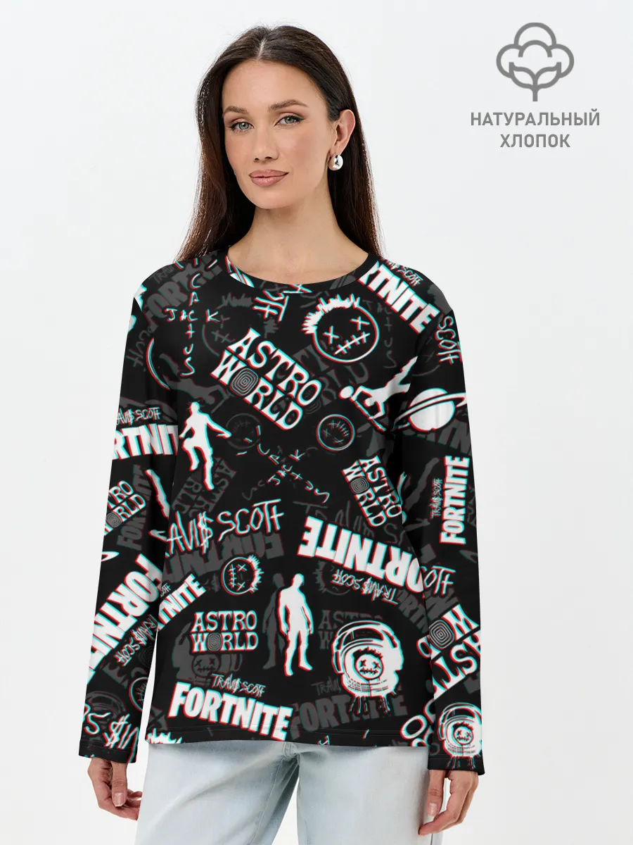 Лонгслив женский. Хлопок / TRAVIS SCOTT+FORTNITE