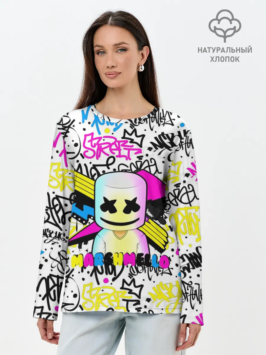 Лонгслив женский. Хлопок / MARSHMELLO