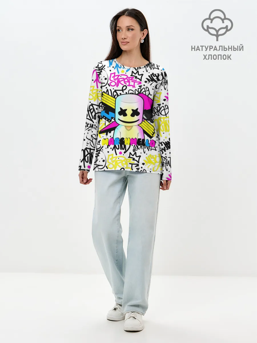 Лонгслив женский. Хлопок / MARSHMELLO