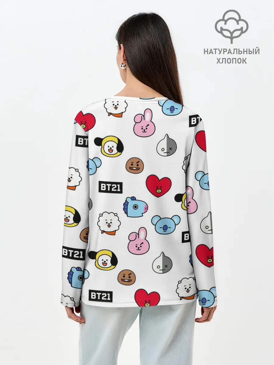 Лонгслив женский. Хлопок / BTS | БТС | BANGTAN BOYS | BT21