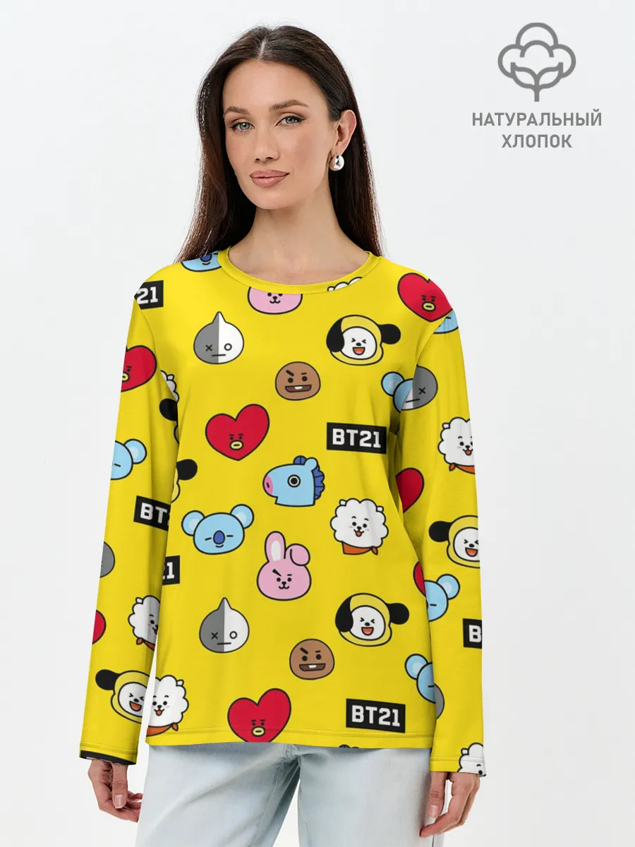Лонгслив женский. Хлопок / BTS