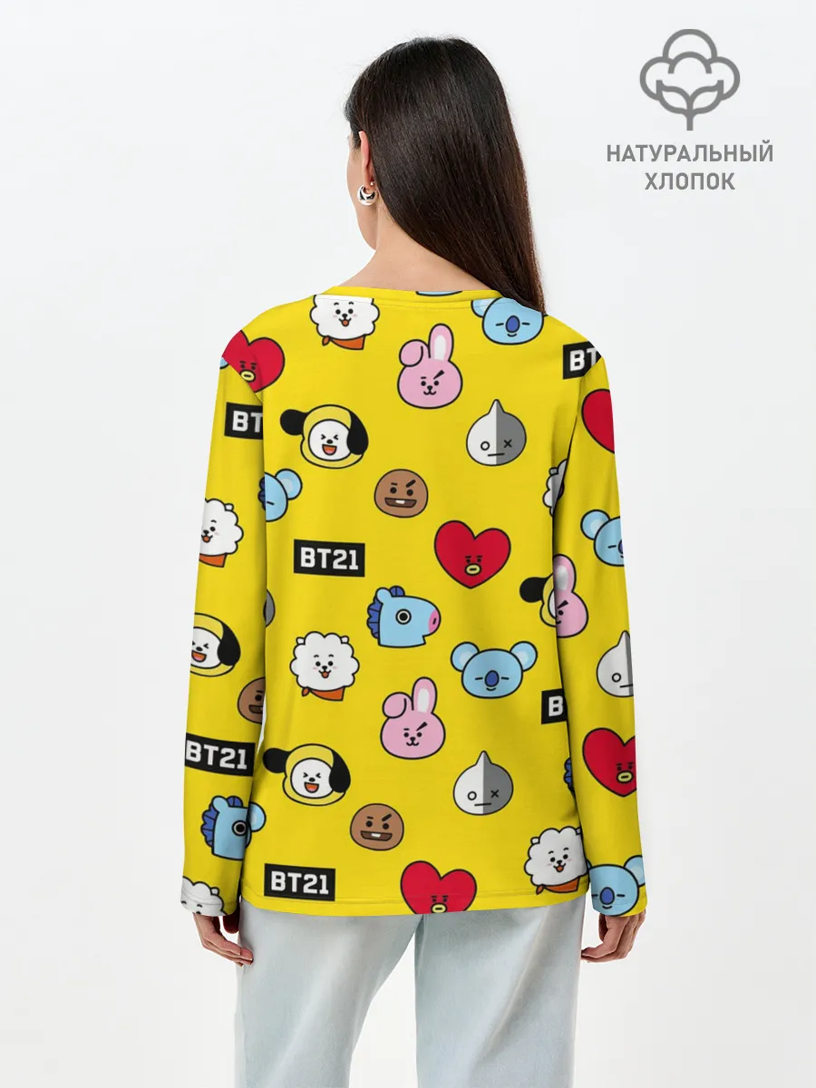 Лонгслив женский. Хлопок / BTS